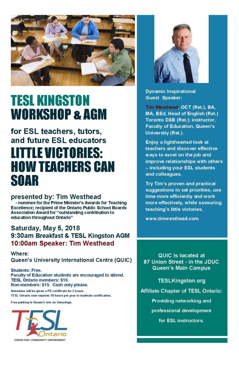 TESL K poster workshop May 5 2018